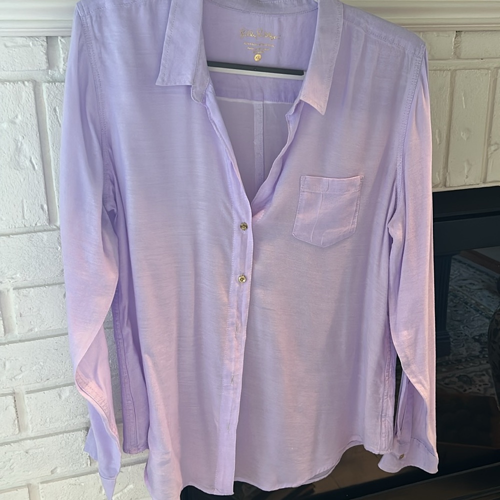 Lilly Pulitzer Lavender button down, XL LIKE NEW